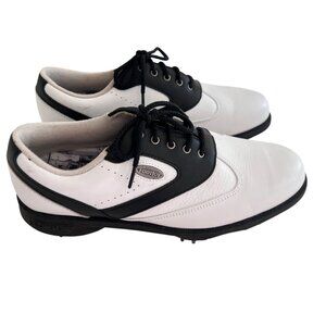 Vintage FootJoy eComfort Golf Shoes Women's 7W Softspikes Black White Leather